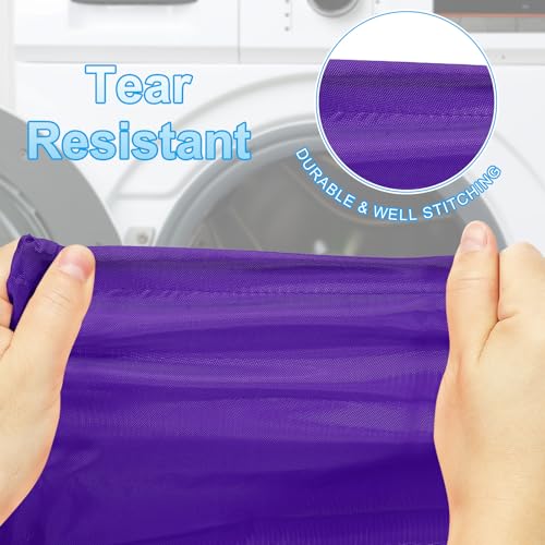 Polyester waszak, 2 Pack 12 x 9 Inch Heavy Duty Drawstring Travel Bag, Tear-Resistant Dirty Clothes Opslag voor reizen, Camping, College Dorm, Paars 3