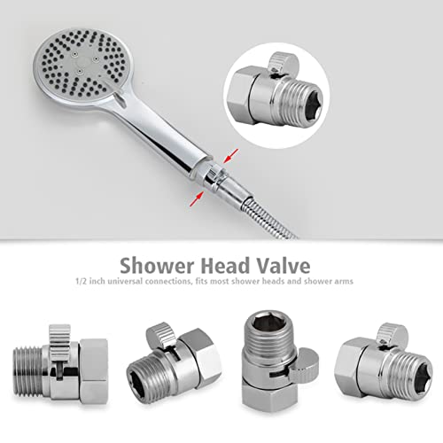 Afsluitventiel voor doucheslang, waterstopdouche, douchekop afsluitklep, schakelbare douchekop, massief messing afsluitventiel, G1/2 stromend Contol Afsluiten, waterbespaarklep voor 3