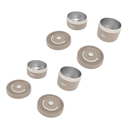 Thermische Bento Box, Multifunctionele warmtebehoud 304 Roestvrij staal Geïsoleerde Lunch Container Eenvoudig schoon voor buiten eten (4 PCS) Keukenopslag