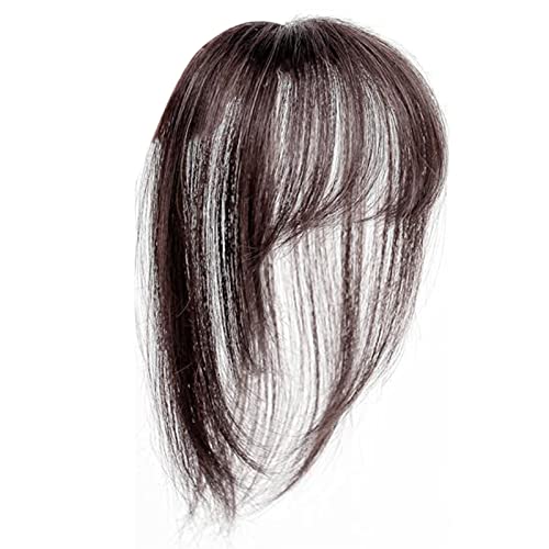 Haar Toppers voor het dunner haar Vrouwen, Mini Fringe haarstuk Rechte Clip in voorhoofd Topper Franse Bang pruik ronde 3D Toppers Haarstukken Clip in toppers Synthetisch
