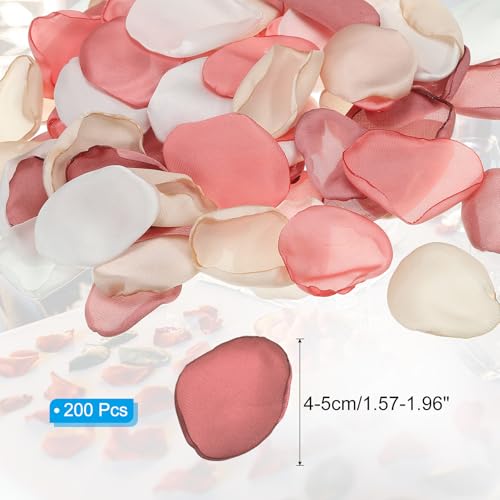 Zijde Rose bloemblaadjes, 200 stuks kunstmatige bloemblaadjes nep rozenblaadjes voor bruiloft gangpad Sprinkle bruidsdouche tafel decor Romantische nacht decoratie, Donkerroze gemengd