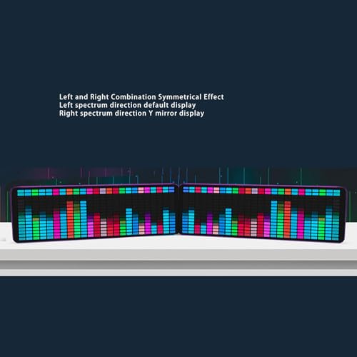 LED-geluidsniveaumeter, muziekspectrumweergave 384 LED 1624 Segment Ritme lichtniveau Voice Sensor Pick-up Analyzer met klok 20 dynamische 7 kleuren 4