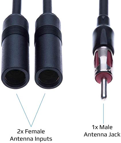 Universal Car Radio DIN Air Photo Y Splitter Diversity Man to Female Antenna Extension Lead Navigation 3