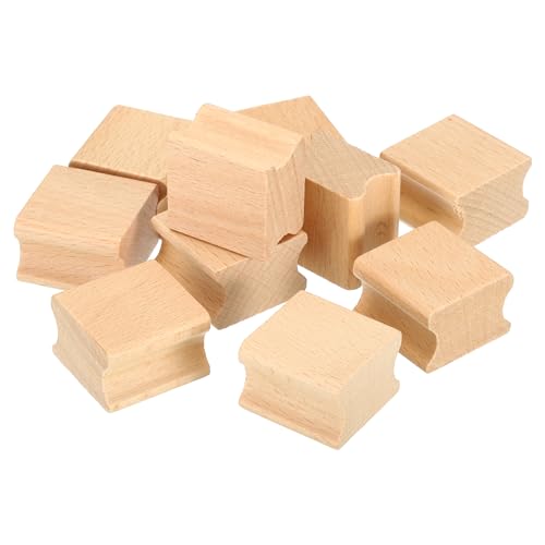 30 x 30mm Blanco Houten Rubber Stamp Ondersteuningen, 10 stuks Houten Rubber Stamp Handvat Hard houten blokken voor het stampen maken DIY Craft Style 2, Bruin