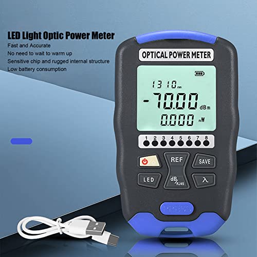 Fiber Optic Power Meter, Portable Fiber Optic Power Meter 50Km optische kabeltester optische VFL visuele foutzoeker), EMF-meters (AUA DC50(-50~+26dBm))