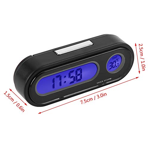 Autothermometer, 2 in 1 auto voertuig interieur Mini Electronic Watch LED digitale klokthermometer Voltmeter 3