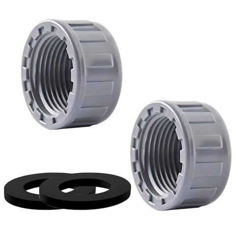 2 stuks PVC schroefdopjes, 25 mm, ronde vrouwelijke draad, slangconnector, met rubber afdichtingen, blindpluggen voor pijpeinden