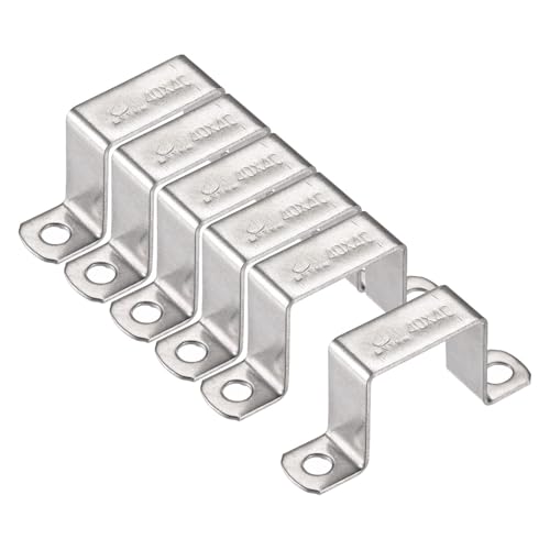 6 stuks U Shape Connector Bracket, 40mm x 40mm Roestvrij stalen Bracket Roestvrij stalen pijp Clamp, Heavy Duty Pijp Klemmen voor deur gesloten staafhouder Strut, Tube Tube Wire bevestiging