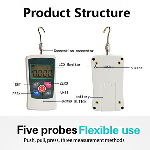Digitale krachtmeter duw- en trektestbank hoge precisie lcd drukmeter stuwkrachtmeter 4 meeteenheden N/Kg/Lb/Oz-100N Meetinstrumenten