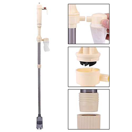 vistank grind zandreiniger,battery operated Aquarium Waterwisselaar reiniging Siphon Waterverversing CleanTool voor vistank waterwisseling met filter Mesh Bag Hung Handle