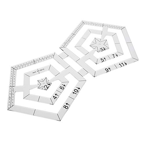 Dubbele Pentagon Quiltregels, Transparante Acryl Quilt Templates DIY Patchwork naaigereedschap