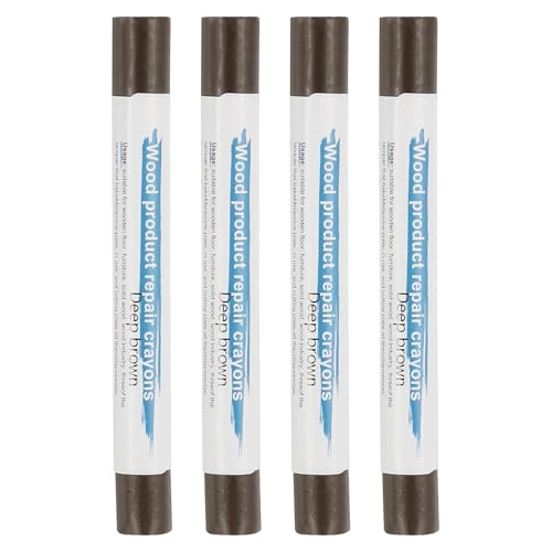 Meubel Reparatie krijtjes, 4 stuks Wax Wood Filler Sticks Houten Waskrijtjes voor Krabbel houten vloer gaten Tafels, Donker Bruin