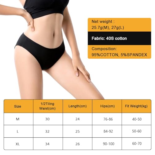 Vrouwen Slips Ondergoed Katoen Medium Taille Ademend Slipje Elastisch Ondergoed Medium Taille Katoen Ondergoed voor Vrouwen Pack van 6