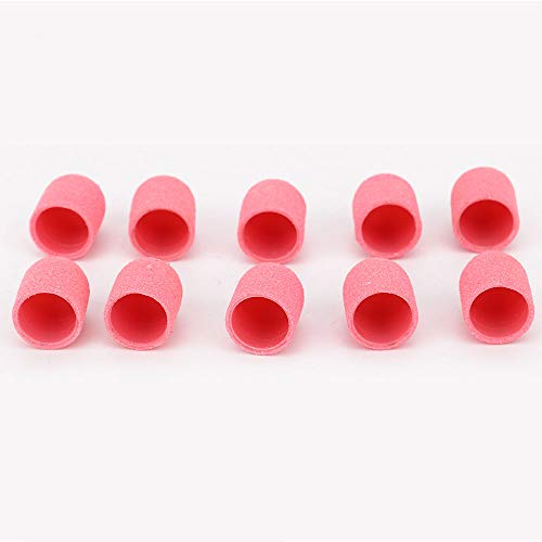 13mm x 19mm Schuurriemen voor drums, elektrische drillkoppen, nagelpoetser, zand, manicure Pedicure gereedschap (1 drill Chuck + 10 schuurkappen - blauw) 4