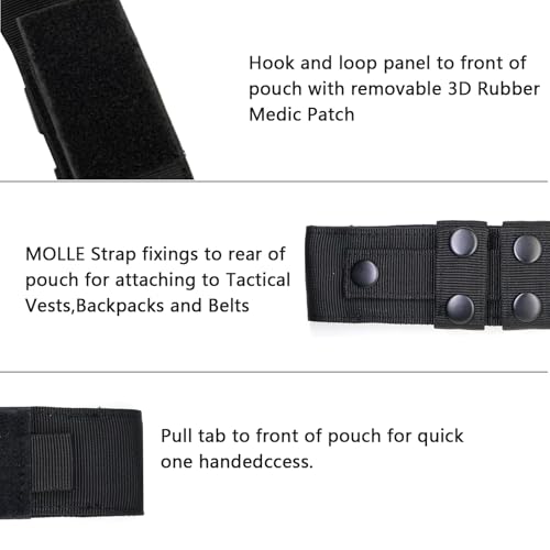 Tourniquet Bag 15 x 5 cm, 2-in-1, Portable Waterproof Polyester Schaartas met riemhouder, Gear Case, Survival Gear voor buiten Noodwandelen 4