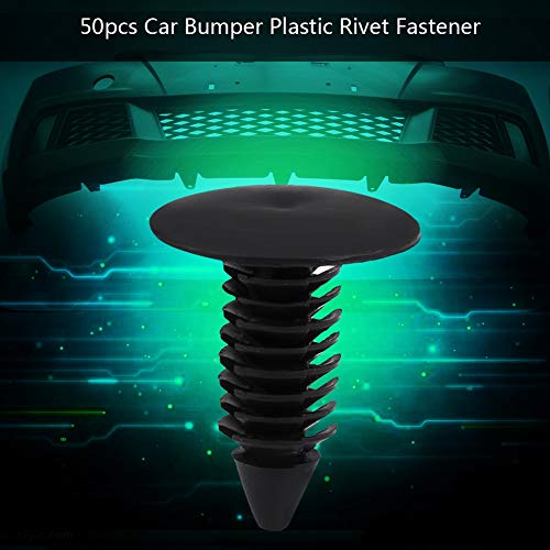 Push Pin Clip Retainer, 50Scs Auto Bumper Plastic Rivet Fastener Retainer Trim Clips A133 Clips Plastic Black voor verschillende voertuigen 5