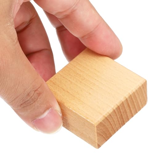 40 x 40mm Blanco Houten Rubber Stamp Ondersteunt, 20st Houten Rubber Stamp Handvat Hard houten blokken voor het stampen maken DIY Craft Style 1, Bruin 4