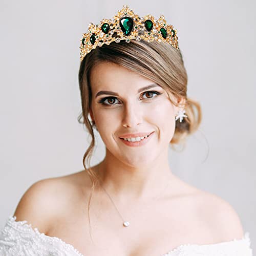 Princess tiara kristal kroon dames, blauwe strass kroon, bruiloft tiara kristal strass tiara kroon voor vrouwen meisjes kristallen dames haar kroon strass kristal koningin tiara 5
