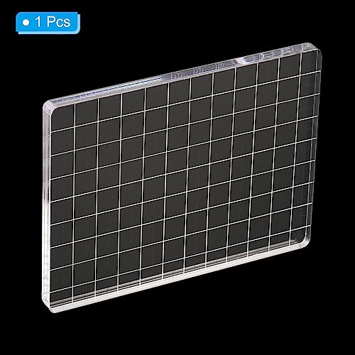 12.7 x 9cm Acryl Stamp Blok, Duidelijke Stempel Blok met Raster Lines Decoratieve Montage Blocks Vierkant voor Scrapbooking DIY Crafts Kaart maken 3