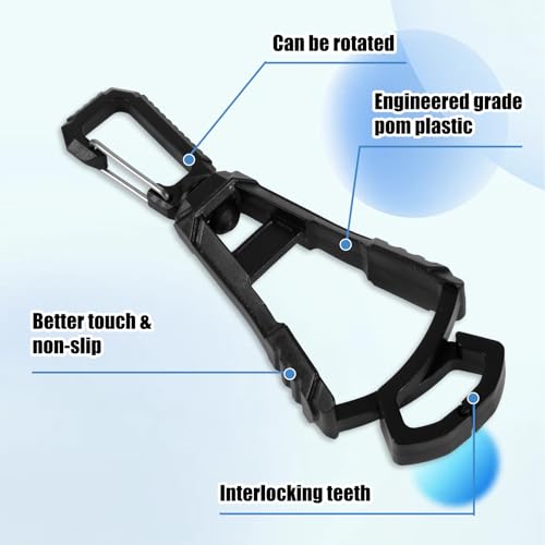 4-Pack Handschoenhouder, Handschoenhouder Riem Handschoen Strap Werk Handschoen Clip, Krachtige Handschoenhouder voor Bouwhandschoenen, Helmen (Zwart) 5