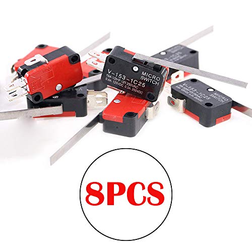 8PCS V-153-1C25 Micro Limit Switch Lange Scharnier Momentaire Cherry Push Knop SPDT Snap Actie Perfect voor Arduino, huishoudelijke apparaten en elektronische apparatuur