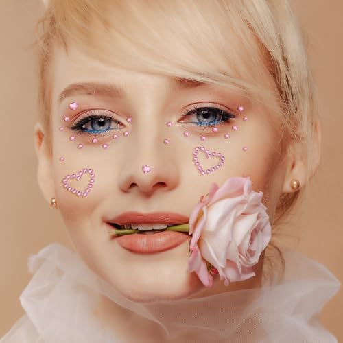 5 vellen zichtsstenen, zichtsstenen, strassteentjes, parelstickers, hart, ster, maan, vorm, haarsieraad met pincet voor make-up, lichaam, haardecoratie, festival en knutselen 3