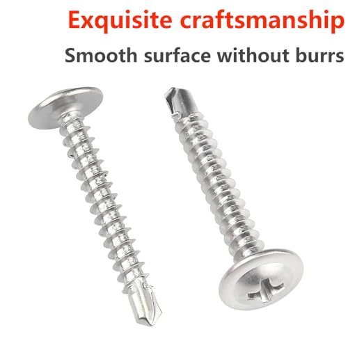 50 st Roestvrij stalen boor Schroeven Plate Schroeven Zelfboren Schroeven Phillips Ronde kop Boorschroeven set met M4.2x50m m 5