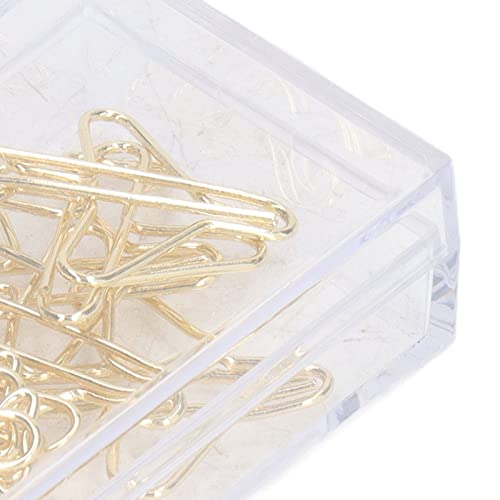 100 st. Paper Clip Metaal vliegtuig Galvaniseren Gold Paper Clip met duidelijke doos voor Office Home School Supplies Present 3
