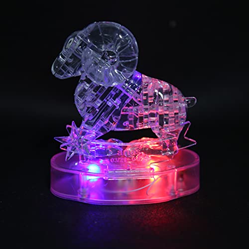 3D kristal puzzel, kristal Twaalf constellaties Deluxe 3D puzzel DIY blokken Glow puzzel LED licht puzzel speelgoed set (ram) 3