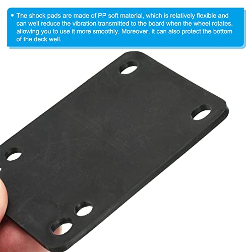 Skateboard Riser Pads Schroeven set, 2st 3mm Longboard Shock Rise Pad met bevestiging Schroeven Noten Hardware Reparatie Kit voor Cruiser, Zwart 4