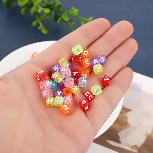 Acryl brief kralen 1000 st 6mm witte kralen zwarte letters alfabet kralen A tot Z kubus voor DIY het maken van armbanden ketting sieraden 5