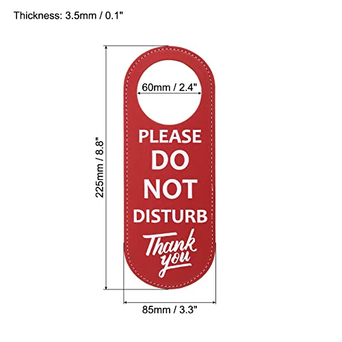 Niet storen Deur Hanger Teken, 1 Pack PU lederen dubbelzijdige deur Knob Privacy Teken voor Office Home Meeting, Rood