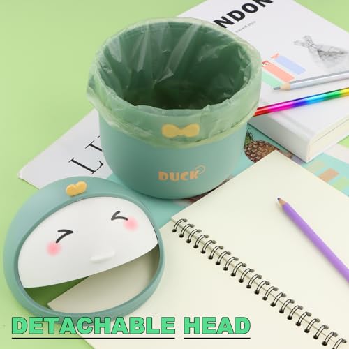 Mini Bureau prullenbak met Lid, Kleine badkamer Tafel prullenbak, Portable Cute Cartoon Style Prullenbak, Kinderen Kantoor prullenbak, Plastic Make-up Prullenbak 5