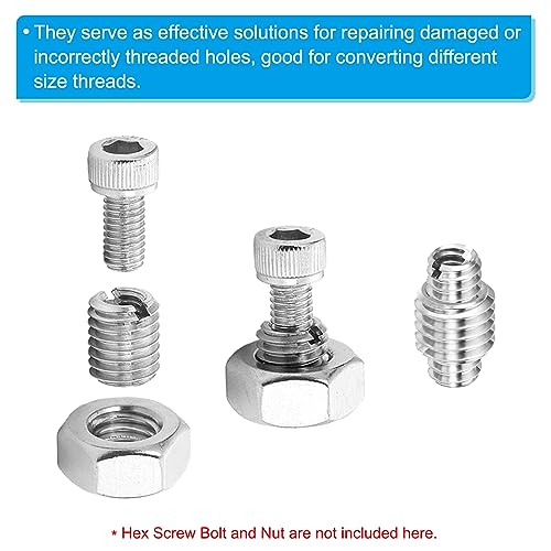 Threaded Adapters Nut Reducer Nut, 6 st M10*1,5 man tot M8*1,25 vrouw reparatie invoegen Nut Schroef Reducer Conversie Roestvrij staal bevestigingsstuk 20m m 4