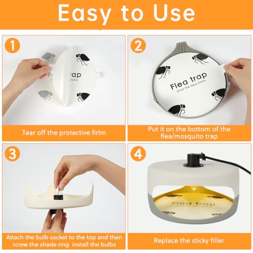 Verpakking van 12 Gooibaar Flea Trap Stickers Sticky Flea Trap Flea Catcher Flea Catch Discs voor Pet Bedroom Hallway Woonkamer Tapijt 4