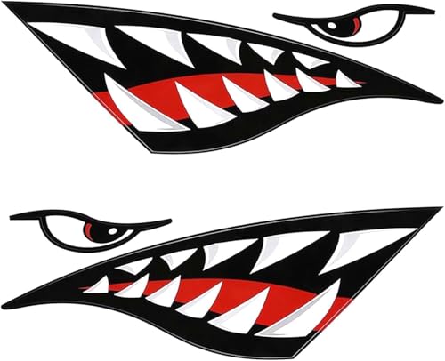2 st. Kajak Sticker waterdichte Sticker sterke lijm DIY Grappige Shark Teeth Mond Sticker Decal Car Kayak Boat Truck Decoratie voor Kayak Car Truck