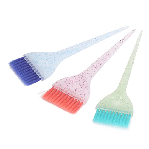 Haarverf penseel 3 stuks Tint borstel set haarkleur borstel Haar markeren borstel Applicator met Glitter handvat voor Home Salon 5
