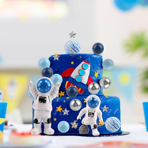 25 Pieces Space Cake Topper set, Astronaut Planet Star Space Cake Decoraties voor jongens Meisjes verjaardag feesten Baby Douches Supplies 4