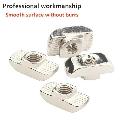 25 st T-Nuts M4 T Nuts, Carbon Steel T-Back Nut, T Nut, Slide Nut, Hammer Head Nuts voor aluminium profiel, M4 x 10 x 6mm 4