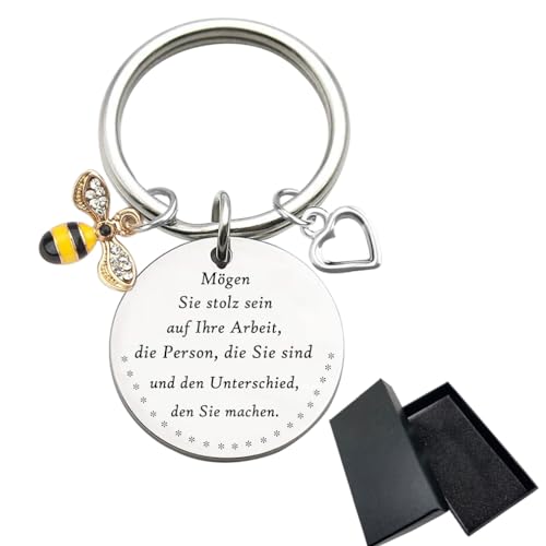 Leraar Keychain Teacher Appreciation Gift Teacher Day sieraden Moge je trots zijn op je werk, de persoon die je bent en het verschil dat je maakt sleutelhanger, zilver, M, zilver 3
