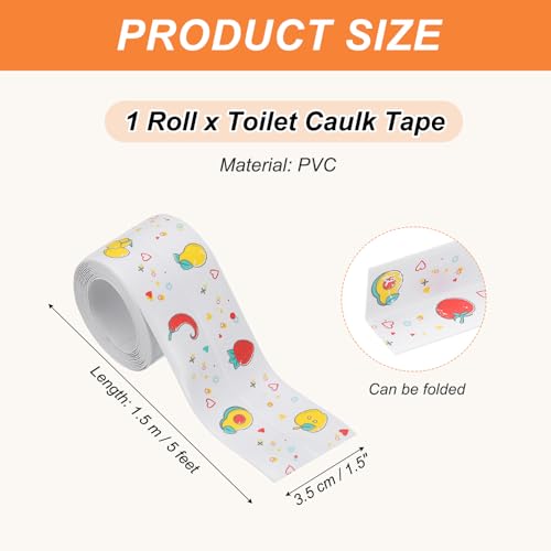 Afdichting Tape Zelfklevend PVC Toilet Sealing Strip Badkuip Sealing Strip Kleefband voor Badkamer Keuken Werkblad Fruit (3.8 cm x 1.5 m)