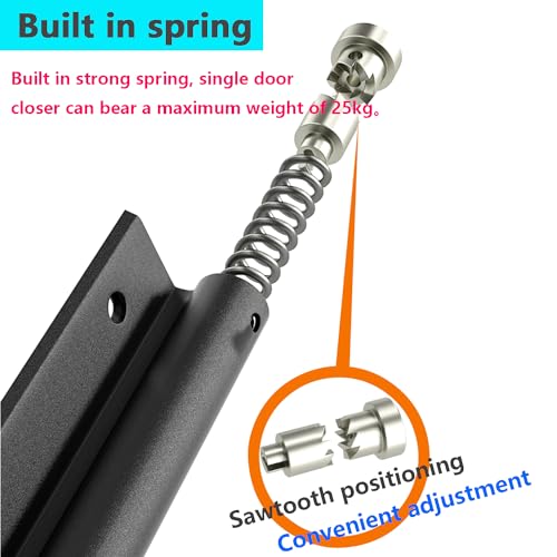 2 stuks deursluiter aluminium verstelbare automatische deursluiter Automatische veerdeursluiter Ondersteuning tot 25 kg voor commerciële thuis 4