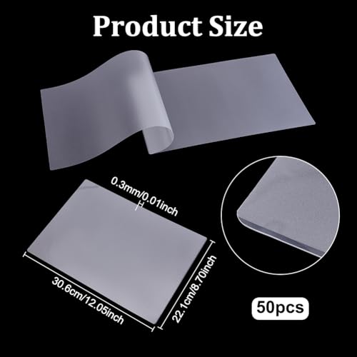 50 stuks lamineerfolie, A4, 0,3 mm dik, thermische lamineerfolie, voor foto's en posters, 30,6 x 20,1 cm
