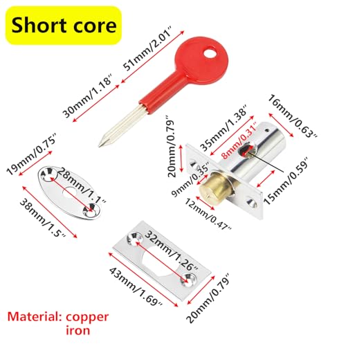 1 x deurkoker, buisslot, deurveiligheidsbouten, stersleutelveiligheidsslot, 30mm x 15mm