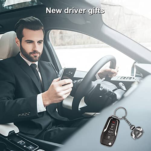 Mooie Silver Guardian Angel Keychain, Kleine Zinklegering sleutelhanger, Creative Keeper, Lucky Charm voor vrienden, Nieuwe bestuurder met Cadeaudoos, Zilver, One Size, zilver 5