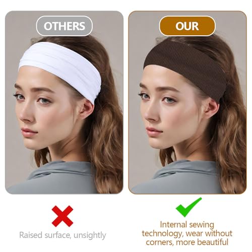 3 Stuks Elastische Hairband Vrouwen Non-slip Headband voor Vrouwen, Soft Sport Yoga Hairbands voor Fitness, Ademend Sweat-Absorbing Sport Headband voor Running, Gezichtsreiniging, Fietsen 4