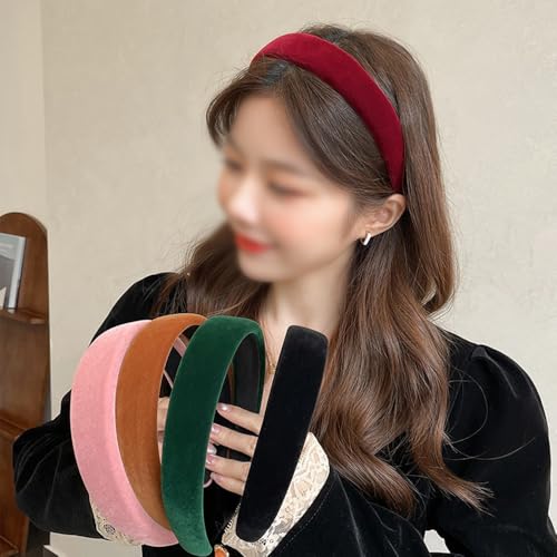 Zee 3 stuk Elegante fluwelen hoofdbanden voor vrouwen Haar Breed Geen Slip Hair Band Haar accessoire 5