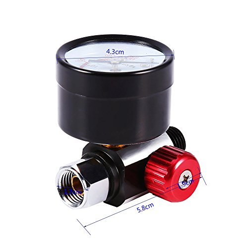 Universal Spray Gun Air Regulator, BSP 1/4''' Automatische Luchtregeling met drukmeter en Membrane Control voor Spray Guns en Pnuematic Tools Pneumatische Gereedschappen 3