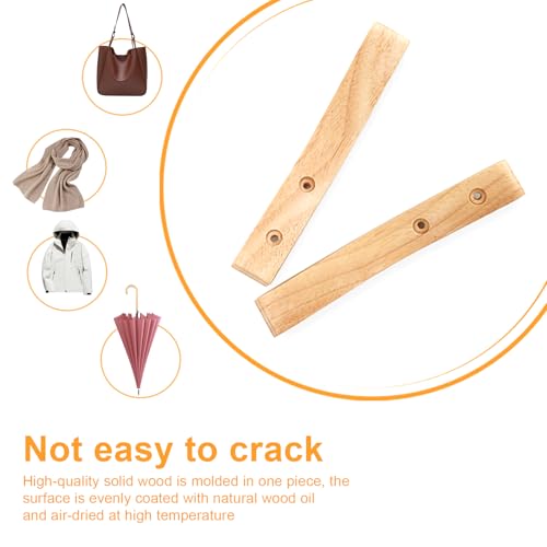 Houten kleren haken 2 stukken muur haken garderobe muur haken hout met schroeven en uitbreiding Buis kleren haken garderobe voor slaapkamer, woonkamer en kantoor 4