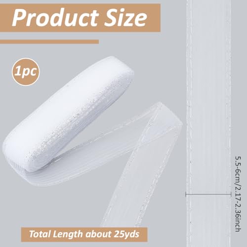 25 yards stijve paarse vlecht, ongeveer 5,5 cm breed paarse mesh vlecht trim met bling rand polyester uitbenen haar lint voor het uitbenen naaien bruidsjurk accessoires, wit